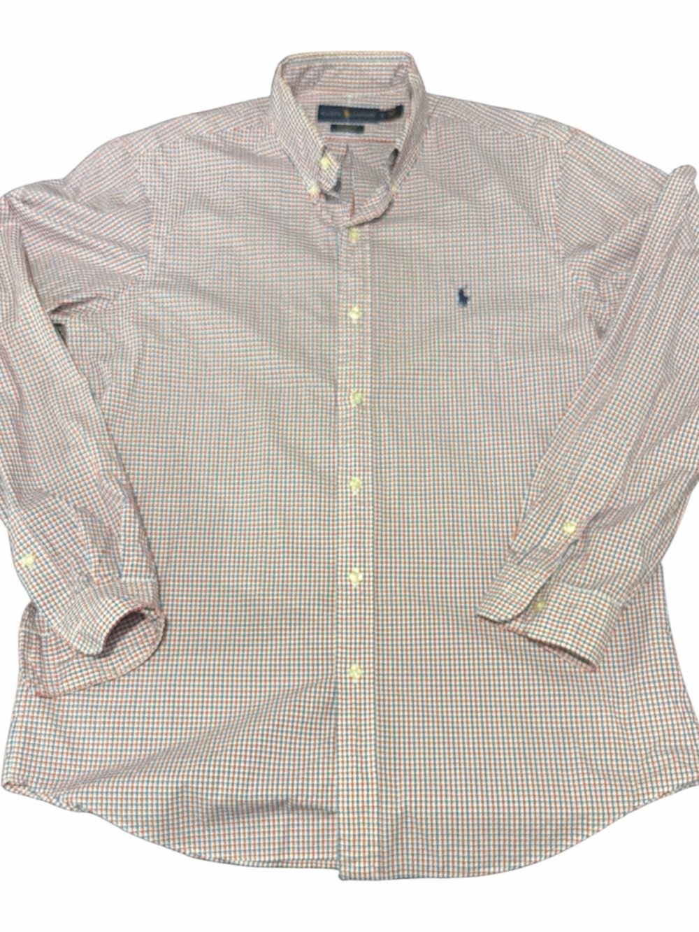Polo Ralph Lauren Shirt Mens M Red White Blue Plaid Button Down Pony